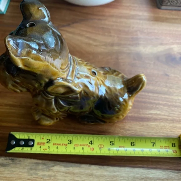 Gold Castle Porcelain Terrier Scotty Ceramic DOG Tea Candle Incense Holder Brown - Picture 6 of 10